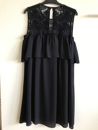 CLAUDIE PIERLOT Robe en dentelle à volants, Taille 1, marine