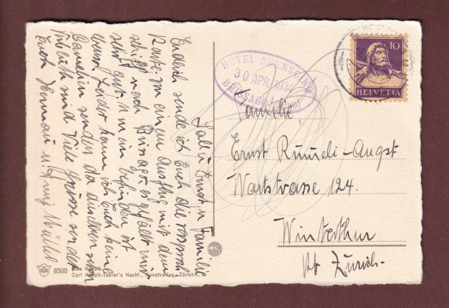 Ansichtskarten: BRISSAGO - 1934 – Gebraucht aus Pully von nicecards-shop 1
