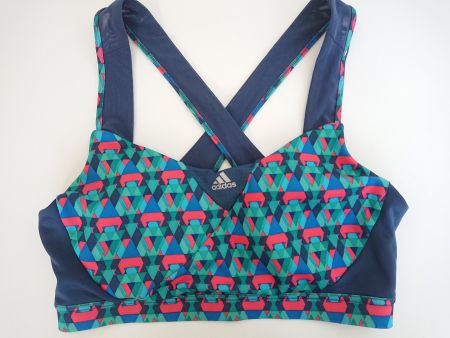Adidas Sport BH Bustier Gr. L Dunkelblau Rot Grün gemustert