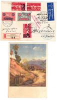 Carte  avec vol Zurich-Sion (SF 37.3d.3) du 1 et 2.VIII.37