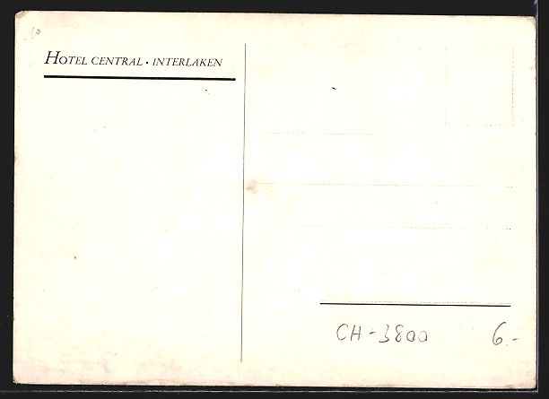 Cartes postales: Interlaken, Das Hotel Central im Bergpan – D'occasion à Berlin par bartko-reher 1