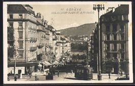 Genève, Rue de Mont-Blanc et le Mt. Bla