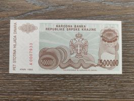 Kroatien 500'000 Dinara 1993, unc. !!!!!!!