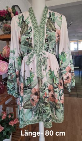 Light Summer Dress S Tropical Print  Mini Dress 80cm