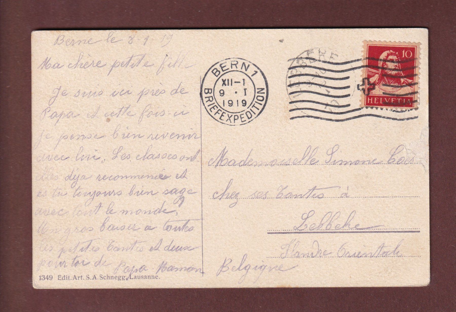 Cartoline postali: CHESIERES - 1919 – Usato da Pully venduto da nicecards-shop 1