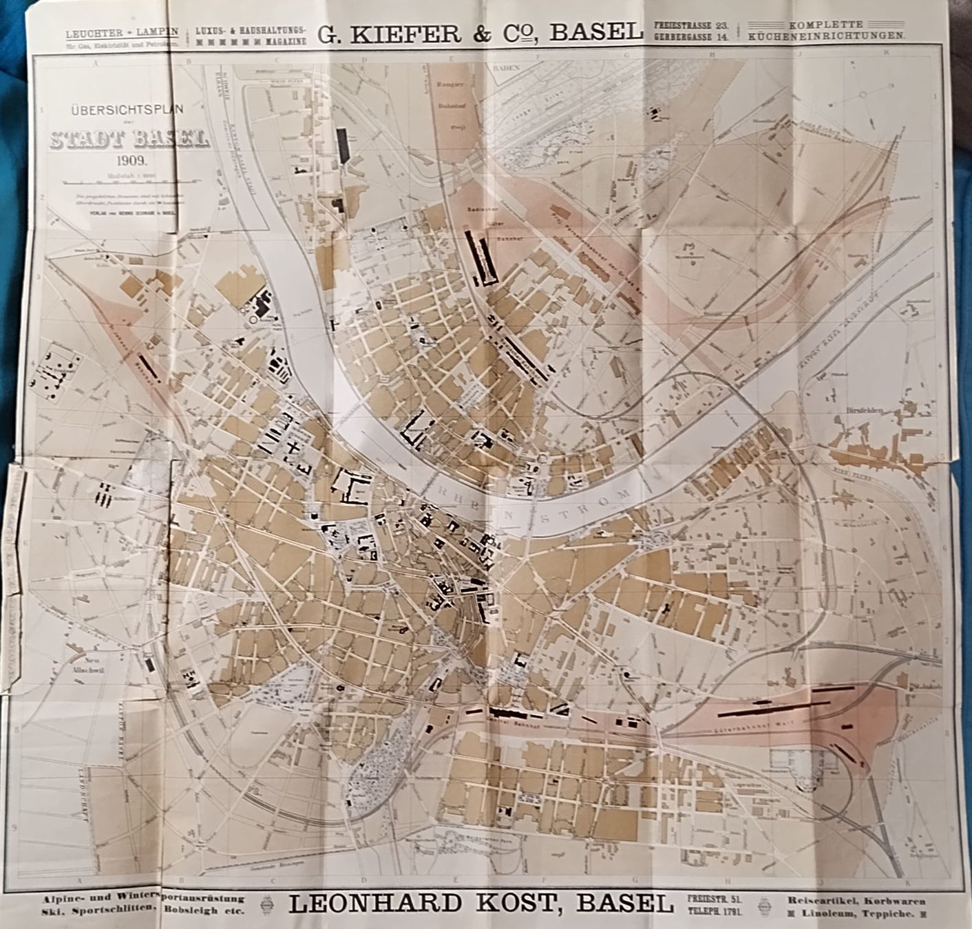 Cartine & Atlanti: Karte Basel 1909 – Usato da Heitenried venduto da Harley-58