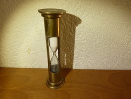 Antik Sanduhr Messing stabil 3 min. 14 cm Höhe