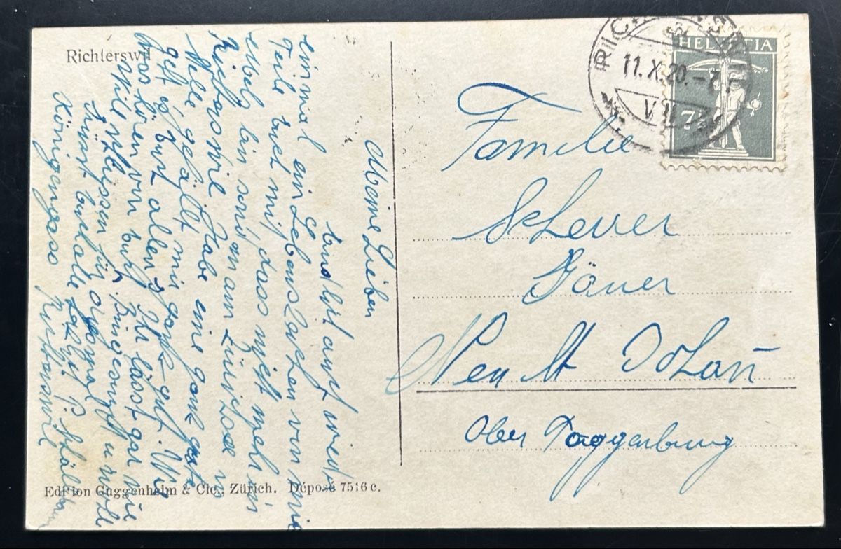 Cartoline postali: Fotokarte Richterswil  – Usato da Horw venduto da Tellbub 1