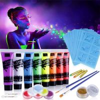 UV Bodypainting Set 8 Neon Farben Schwarzlicht Party Deko
