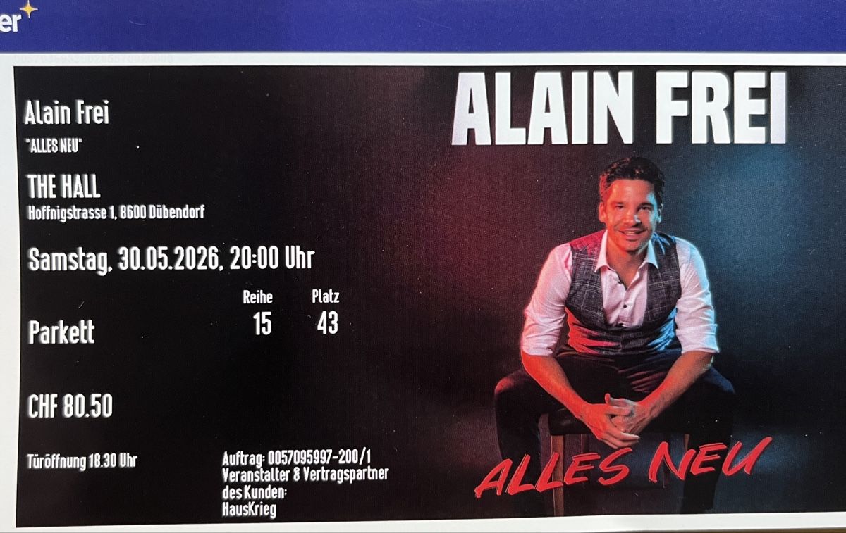 Biglietti: Alain Frei - Tickets – Nuovo e nell'imballaggio originale da Bernhardzell venduto da Saem 1