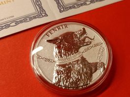 FENRIR 2022 1 OZ Unze SILBER 999 DOG +COA Germania Mint HUND