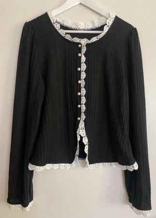 Pullover in Schwarz/Weiss, Gr. XL