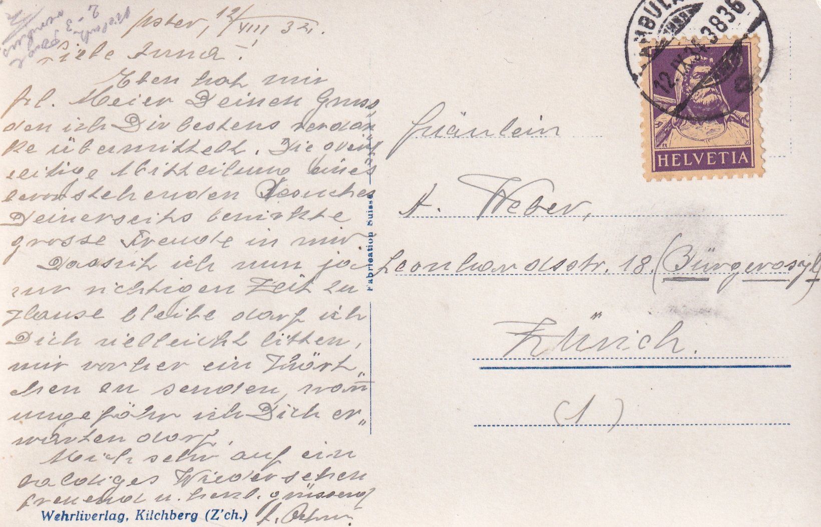 Cartoline postali: Blick auf Maur, Greifensee und Uster /bg – Usato da Hombrechtikon venduto da Rudolf07 1