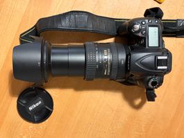 Nikon Spiegelreflexkamera mit Objektiv 18-200mm/Graufilter