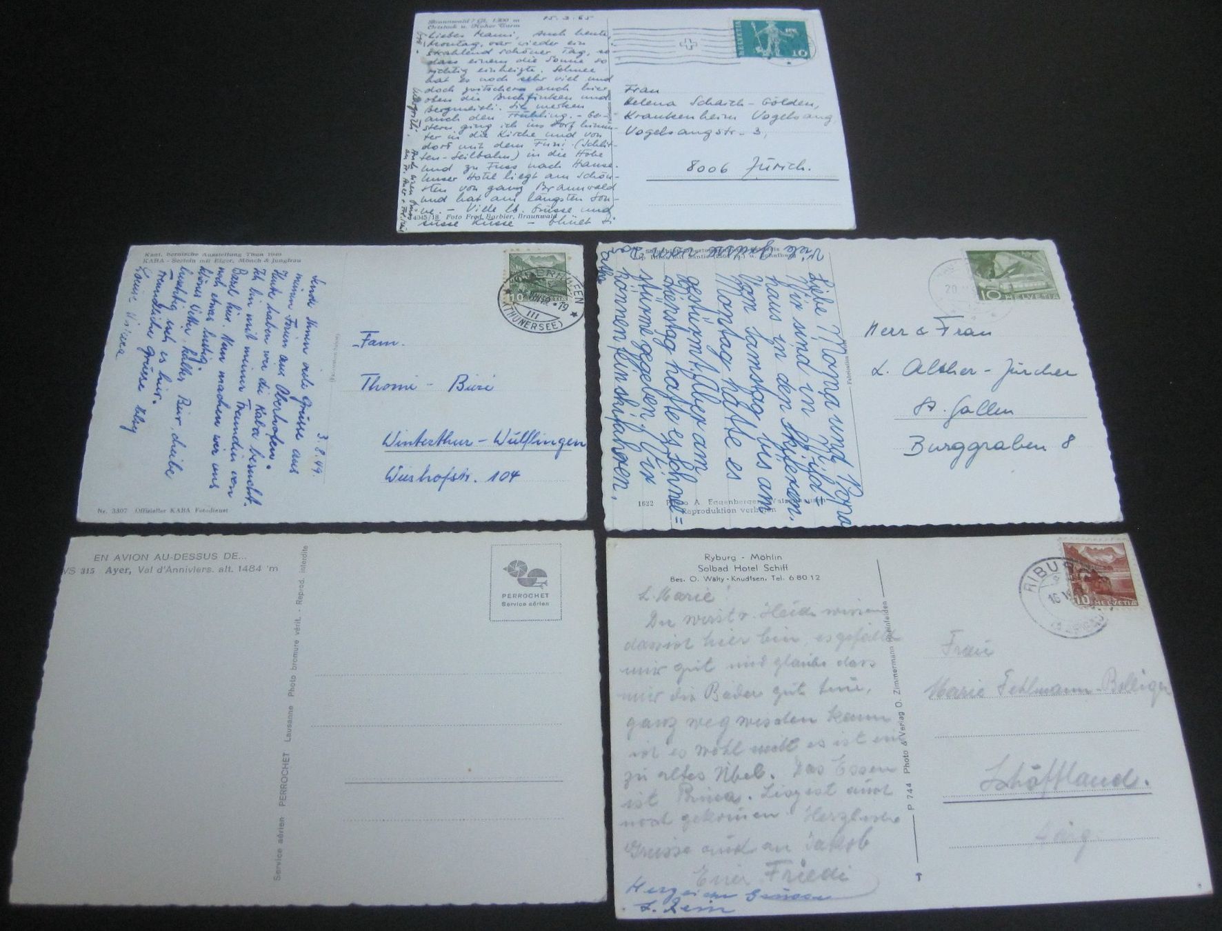 Cartoline postali: Schweiz 5 verschiedene alte Ansichtskarten – Usato da Waltenschwil venduto da lehrblaetz55 1