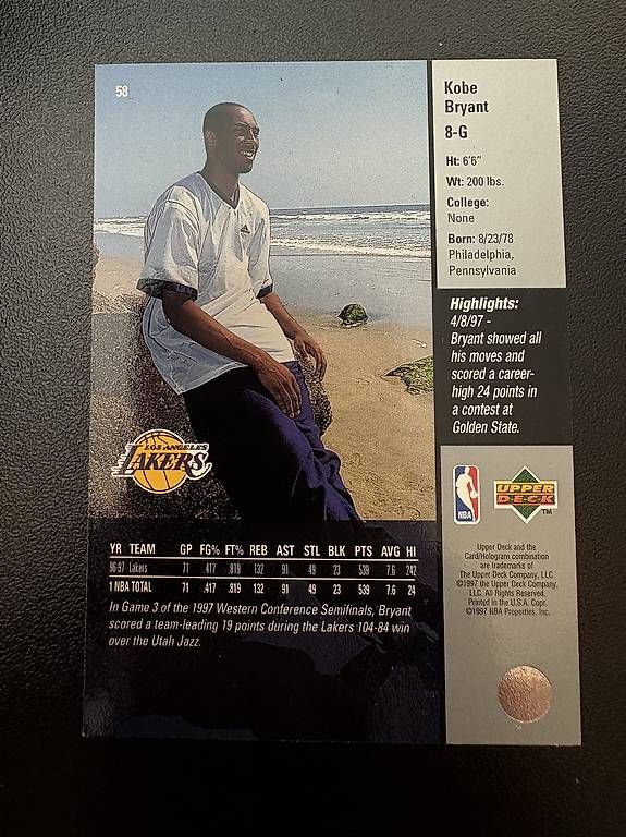 Nba Sammelbilder & Trading cards: 1997 Upper Deck - NBA - #58 Kobe Bryant card – Neu (gemäss Beschreibung) aus Savosa von Misch-M13 1