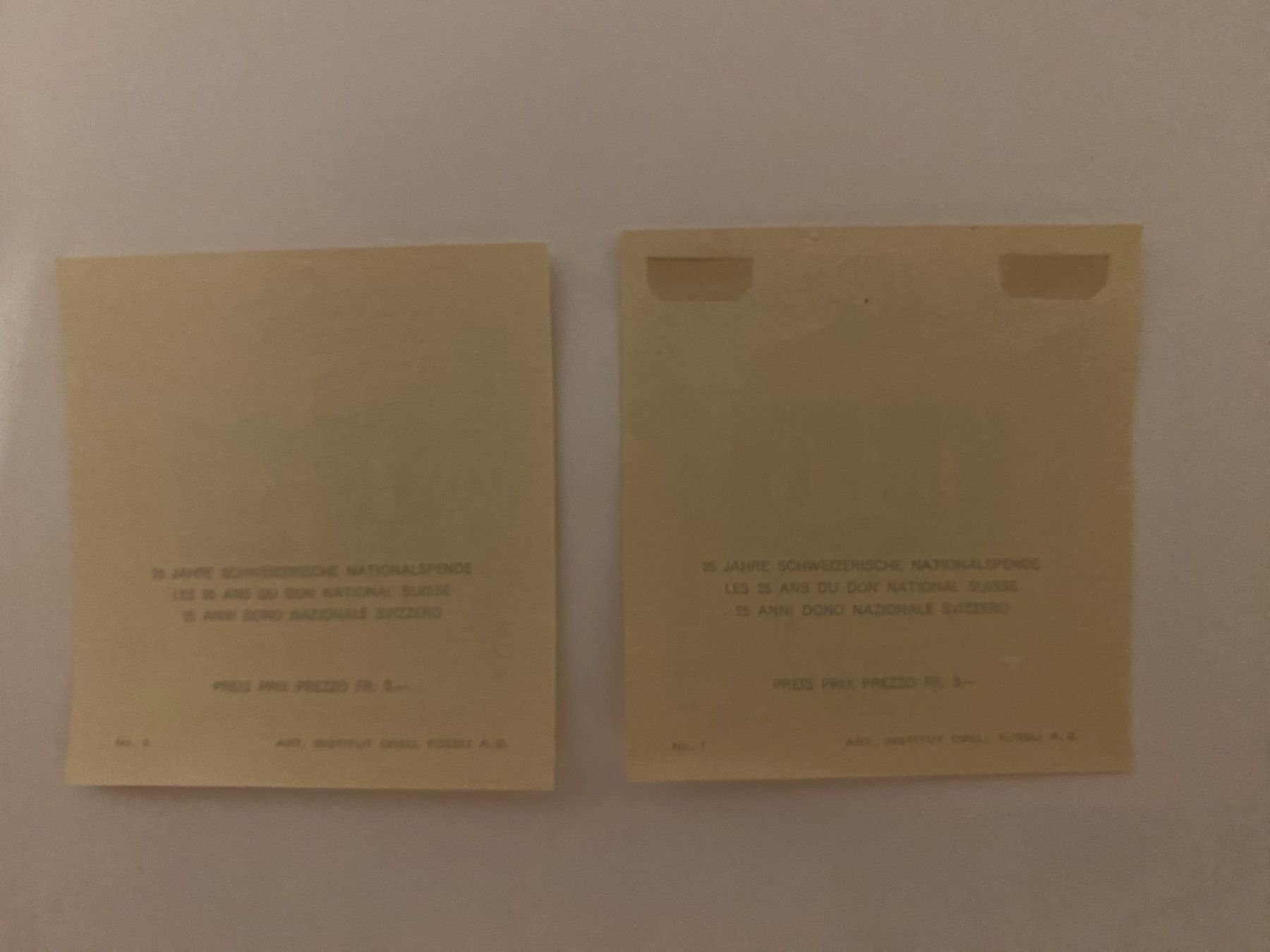 Alle Briefmarken: 2 Stk.Jubiläumsblock 100 jahre Schweizerische postmarken – Gebraucht aus matten b. interlaken von jfran17 3