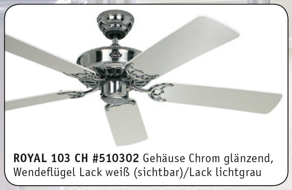 Ventilatoren: Deckenventilator Royal 103 CH – Neu und originalverpackt aus Zürich von Ventilatoren
