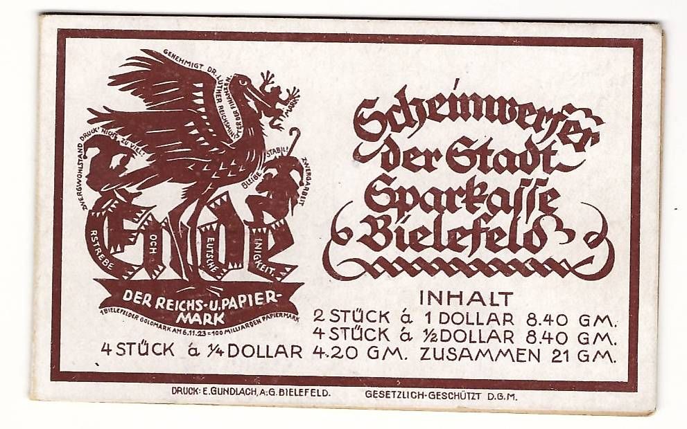 Banconote: Wertebständiges Bielefelder Notgeld Kompl. Scheinwerferheft – Usato da Gümligen venduto da vinylsoundsgood