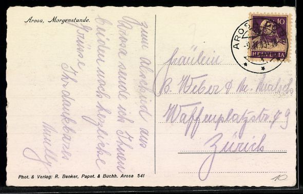 Cartoline postali: AK Arosa, Morgenstunde – Usato da Berlin venduto da bartko-reher 1