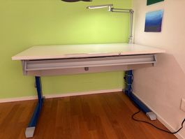 Kinderpult Moll Sprinter inkl. Bürostuhl und Lampe
