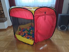 Faltbares Ballhaus (Kinderzelt) mit Bällen für Kleinkinder