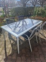 Gartentisch Hartman 180x100x72 Metal & Glasplatte + 4 Stühe