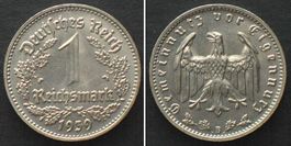DRITTES REICH 1 Mark 1939 B (Wien), Nickel J.354, RAR! vz+!