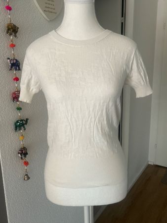 Kurzarm Pullover Damen ecrufarbig von Twinset Milano Gr. S
