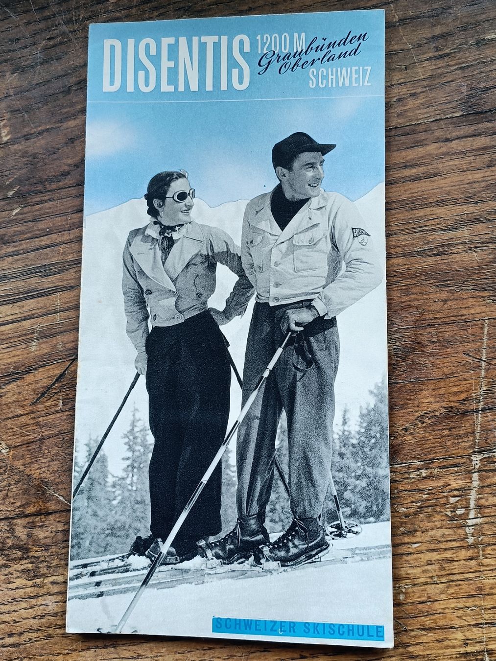 Dokumente: Alter Prospekt / Disentis - Schweizer Skischule ca. 1930 – Gebraucht aus Brugg AG von Ente015