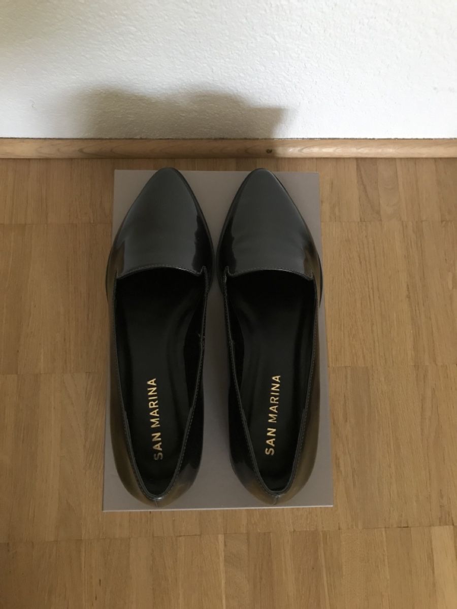 Scarpe da donna: Mocassins cuir vernis gris – Nuovo (secondo la descrizione) da Fribourg venduto da mag_z6z6 1