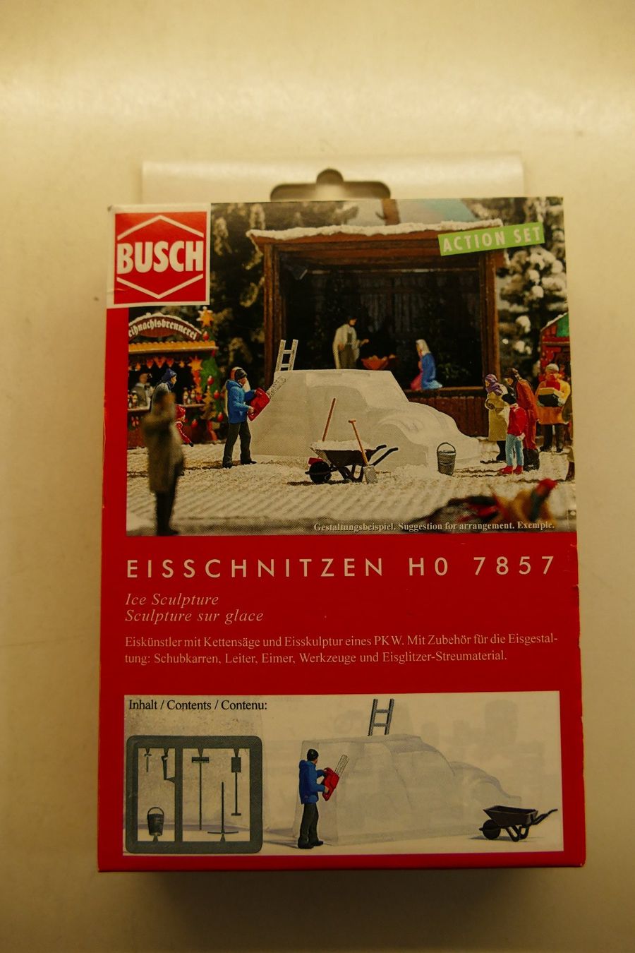 Busch Modellini di ferrovie: Busch Action Set H0: Eisschnitzen – Nuovo e nell'imballaggio originale da Niederhasli venduto da rail-duerst