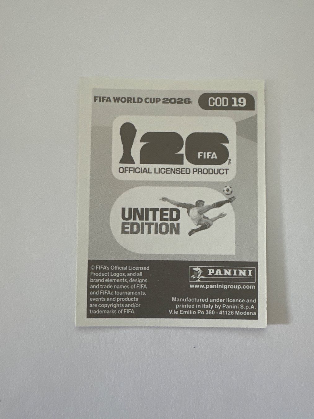 Panini Carte collezionabili: Panini FIFA WM 2026 Sticker - COD 19 – Usato da Sulz AG venduto da DealWerk 1