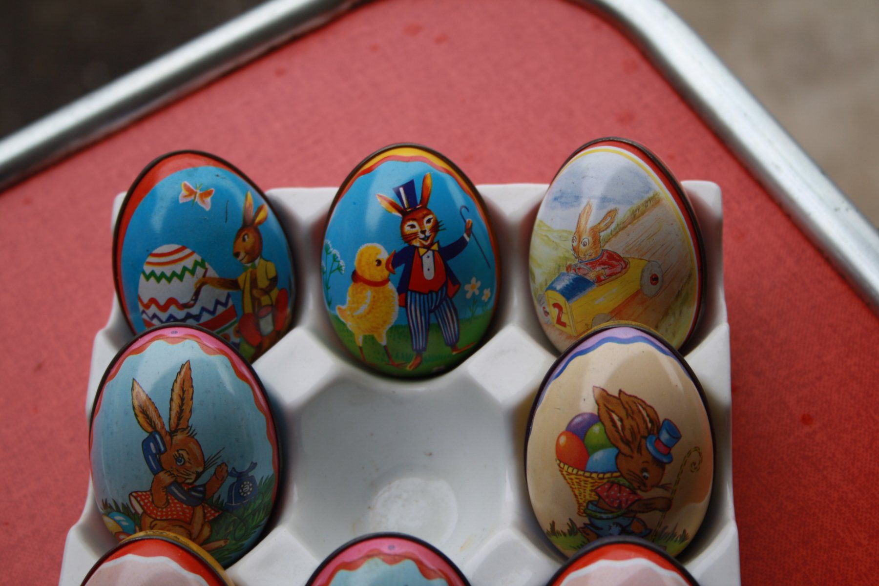 Tutte le decorazioni: 8 VINTAGE BLECH OSTEREIER EIER – Usato da Wauwil venduto da Pneuedy 3