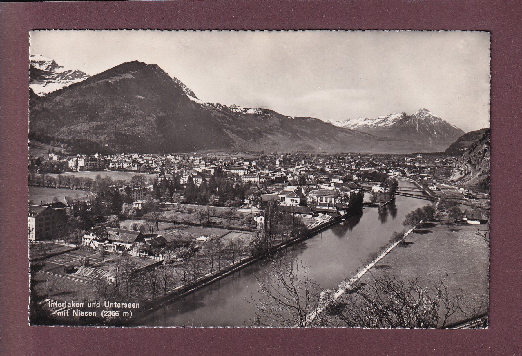 Ansichtskarten: INTERLAKEN und UNTERSEEN - Niesen – Gebraucht aus Pully von nicecards