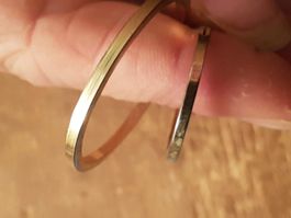 Kreolen, unterschiedliches Paar viereck-Querschnitt, goldf.