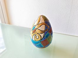 Superbe oeuf décoratif en Emaux de Longwy "Venise"