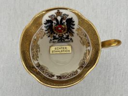 Antike MOKKA-TASSE "Echter Stahlstich" / Handbemalt / Top!