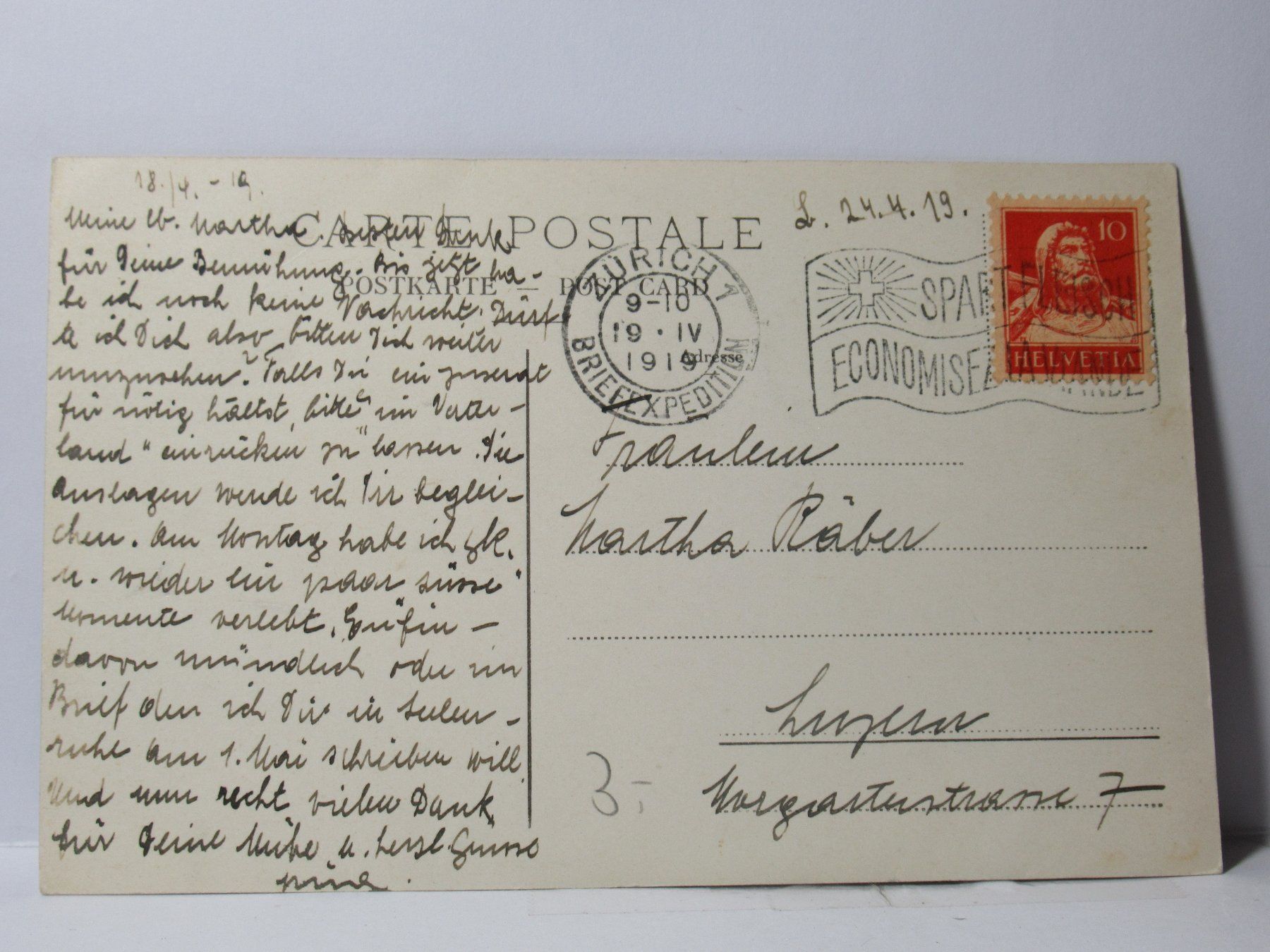Cartoline postali: Zürich , Kreuzkirche 1919 – Usato da Grenchen venduto da Bluemchen1900 1