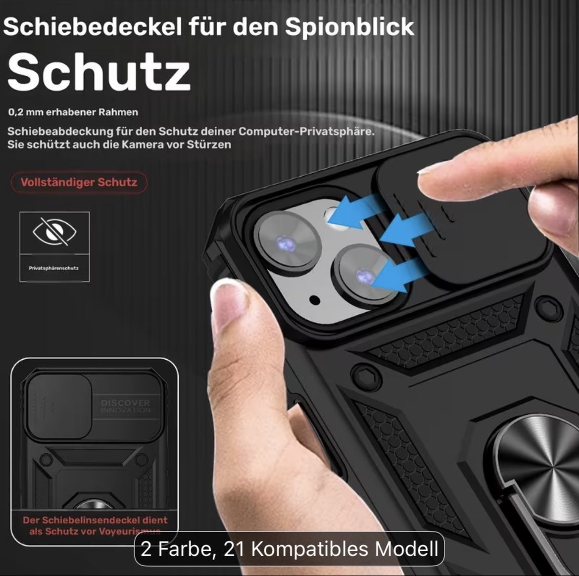 Apple Covers & Schutzfolien: Schutzhülle iPhone 13/14 mit Schiebefach schwarz neu – Neu und originalverpackt aus Ostermundigen von yannip 2