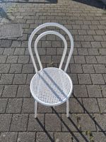 Stuhl weiss Metall, Runder Sitz gebogen Bogenrücken 4stk