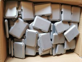 20x Versandboxen Kunststoff silber ca 12.5x9x1.8 cm aussen