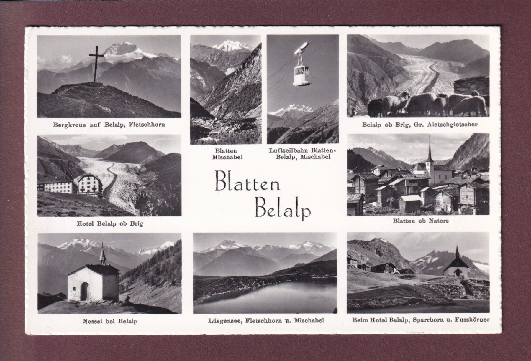 Cartoline postali: BLATTEN - BELALP - 9 Bilder – Usato da Pully venduto da nicecards