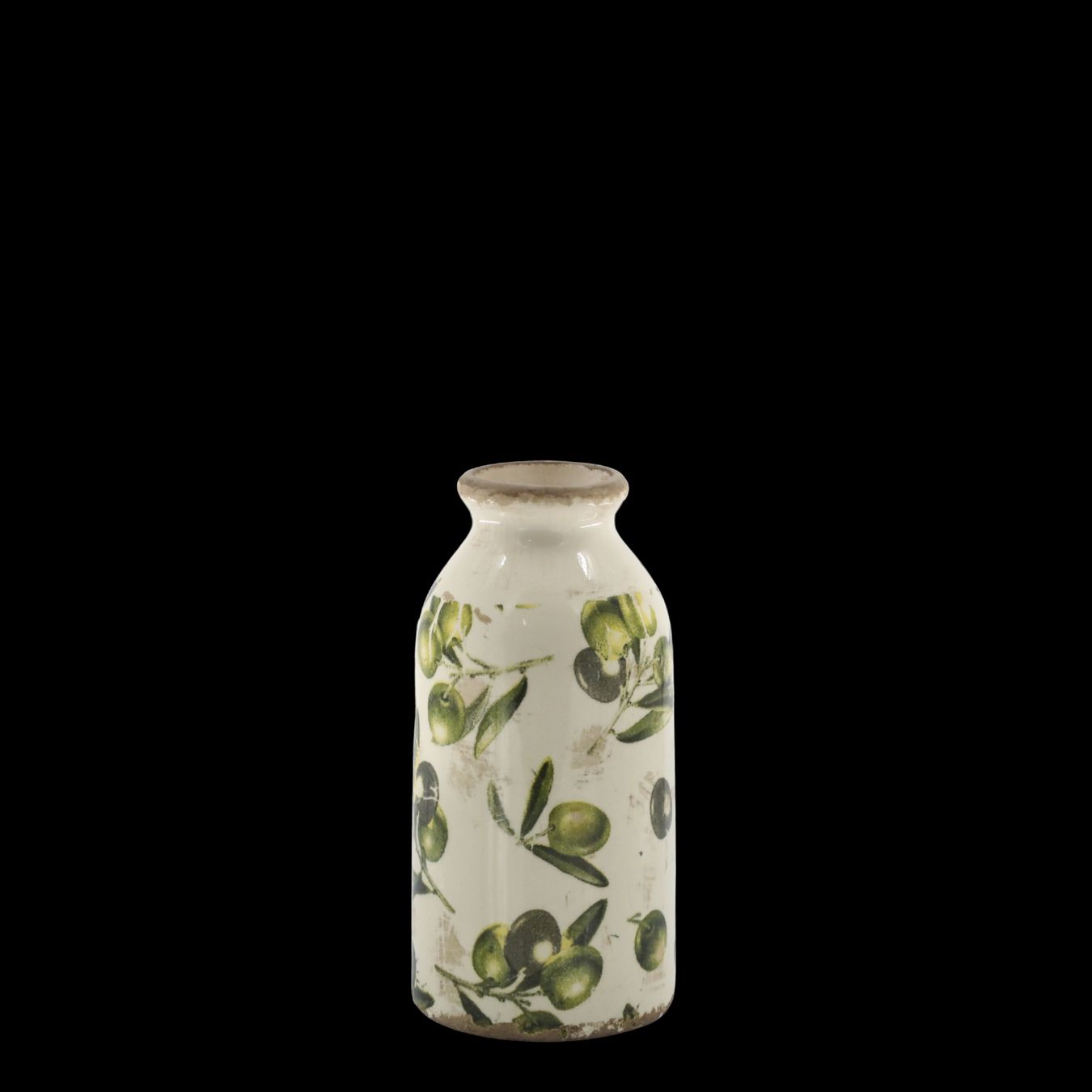 Vasi & Recipienti: Blumenvase, Höhe 15,5 cm mit Olivenmuster – Nuovo e nell'imballaggio originale da Innertkirchen venduto da Glatthard-Interior 1