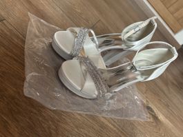 Elegante Brautschuhe/Abendschuhe, Weiss, Gr. 38, Neu!