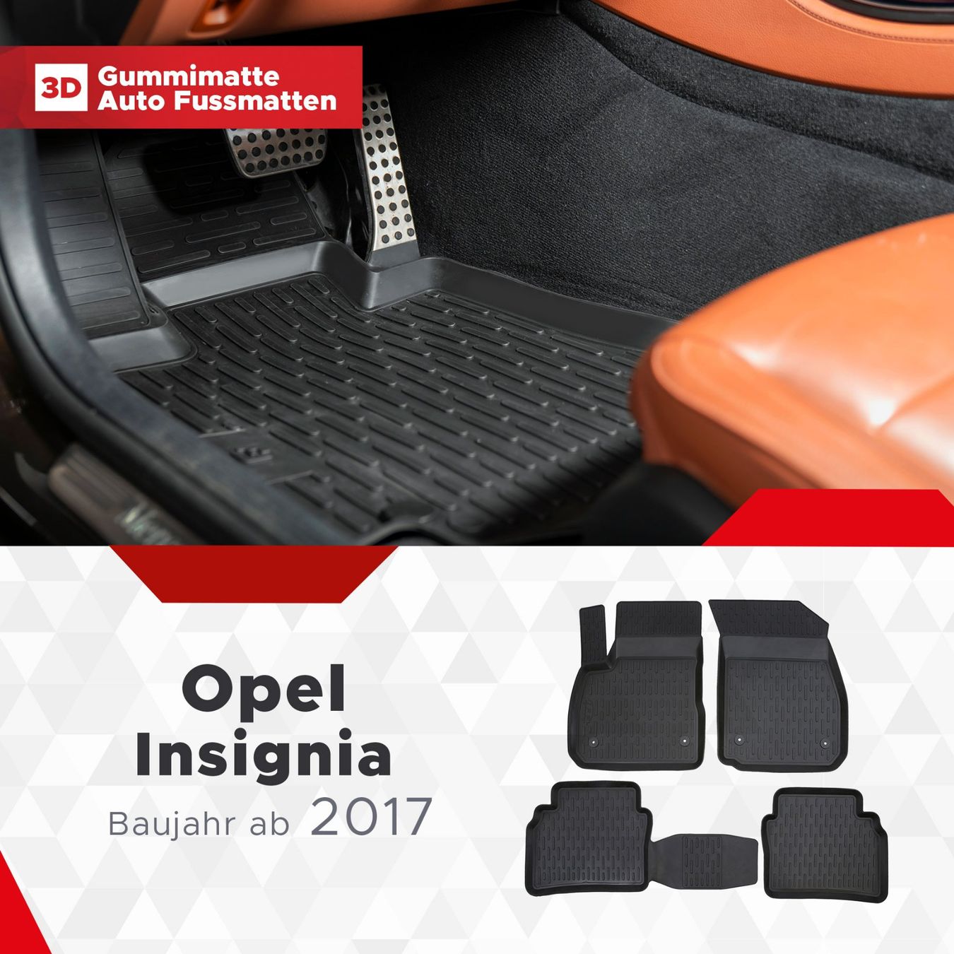 Opel Tappeti & Tappetini: 3D Opel Insignia Fussmatten ab 2017 – Nuovo e nell'imballaggio originale da Zürich venduto da MyFussmatten