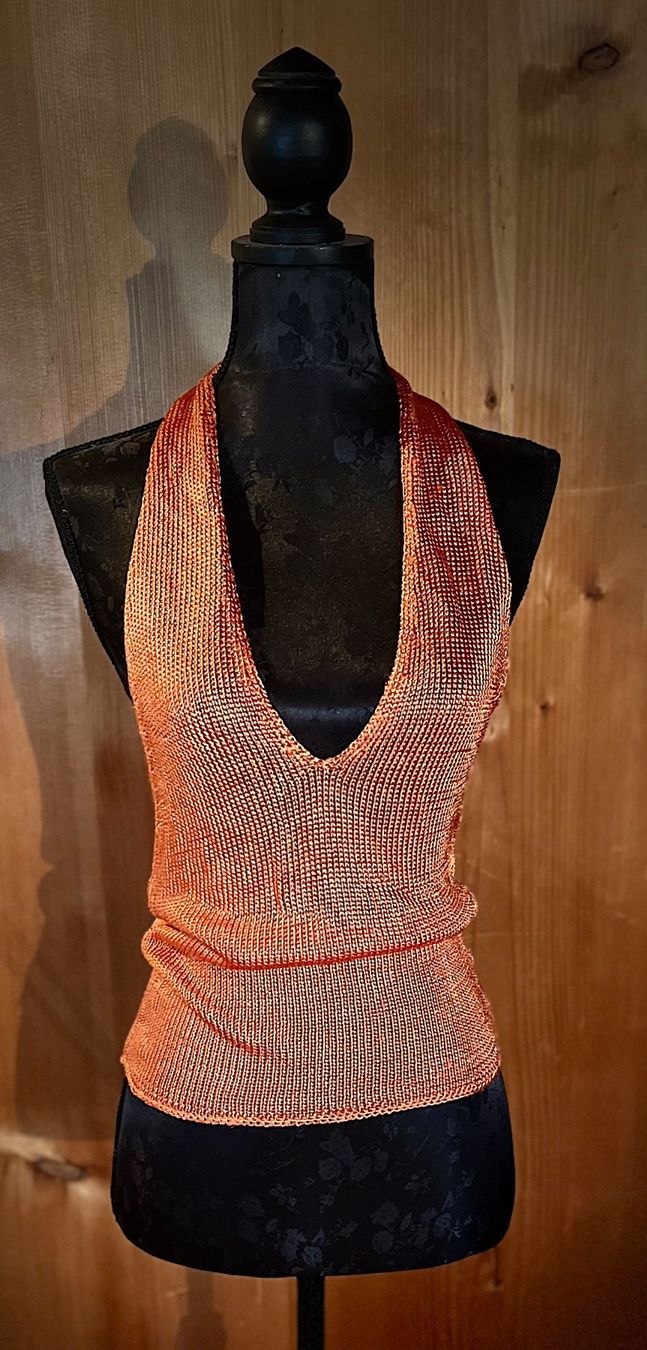 Mango Top: Sexy Glitzer Strick-Neckholdertop von Mango – Nuovo (secondo la descrizione) da Arbon venduto da KaSaBo
