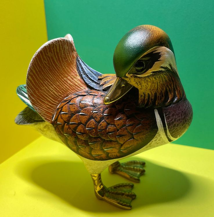 Goldene Keramik-Ente – Mini-Skulptur, Handgefertigt, Ca. 7,6 Cm, Deko Für Zuhause & Büro