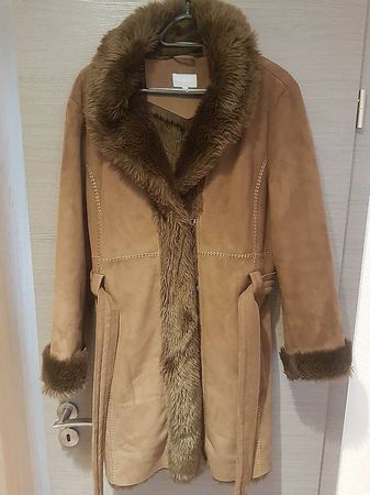 Manteau d'hiver en fausse fourrure brune