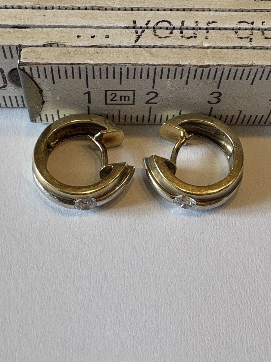 Orecchini pendenti & Orecchini a lobo: 375 Gold Ohrringe mit zirkonia  – Usato da Murten venduto da Tzaugg 4